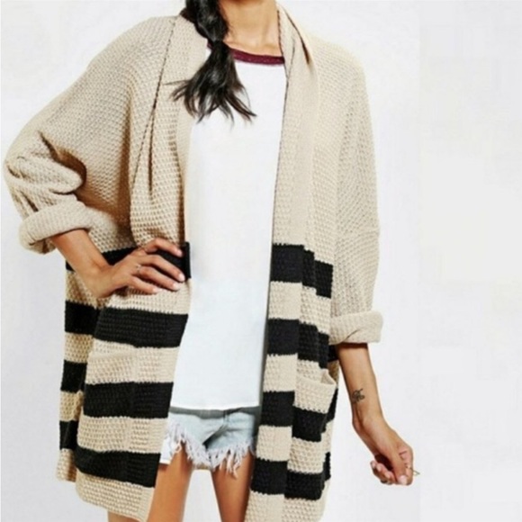 Urban Outfitters Sweaters - UO Oversized Cardigan With Black Stripes